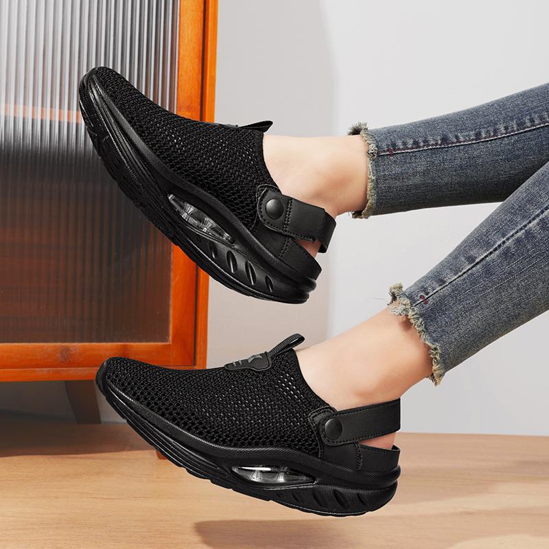 Breathable Mesh Women's Sandals Air Cushion Platform Casual Shoes Plus Size 35-43 Non-slip Slippers for Walking Traveling