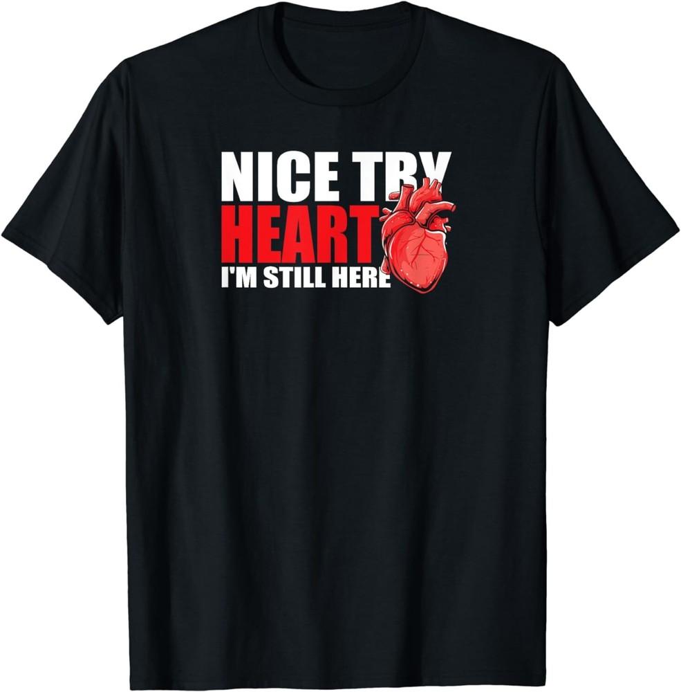 NEW Funny Open Heart Surgery Bypass, Heart Attack Survivor T-Shirt S-5XL Unisex T-Shirt XL