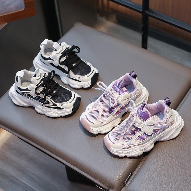 

2025 Girls Breathable Mesh Sneakers - Summer & Autumn Style for Big Kids 26 фиолетовый