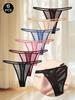 6 Stück/Set Sexy Hüftstrings Damen Bikini-Slips T-Back Unterhosen S-XXL Weiblich G-String Slip Damen String Dessous
