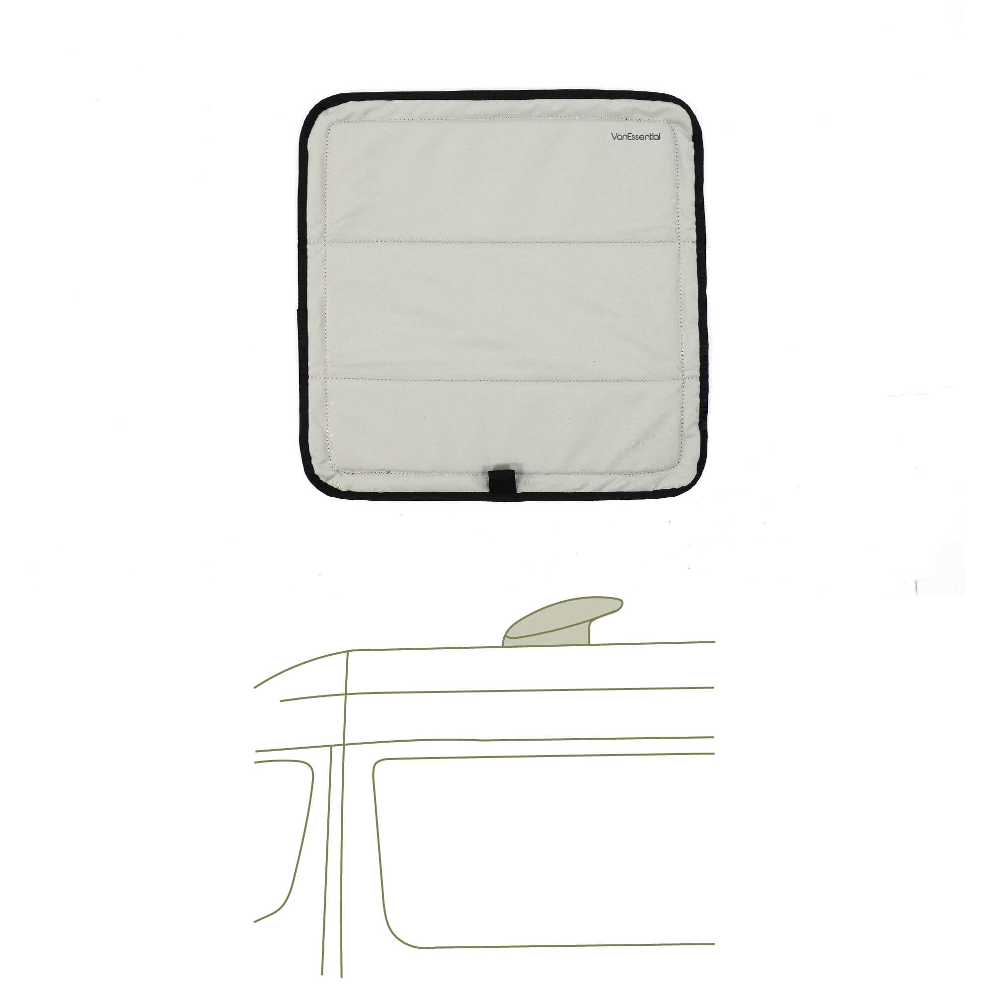 

VanEssential Magnetic Insulated Roof Vent Sun Cover for MaxxAir Fantastic x Fans, Fan, 16.5 16.5 (Cool Gray)