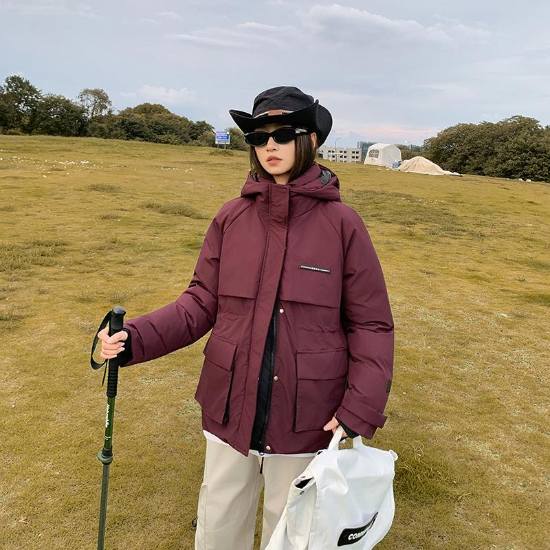 Automne Hiver Épaissir Chaud Parka Femmes Décontracté Doux Couleur Unie Grande Poche Lâche Manteau À Capuche Vestes Vêtements D'extérieur