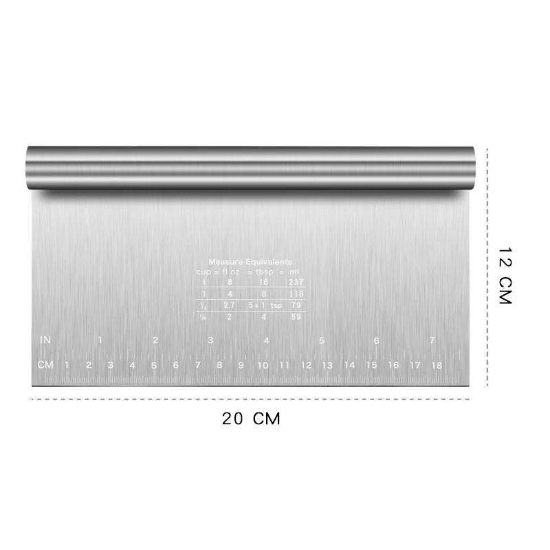 Stainless Steel Dough Scraper with Scale Pastry Cutter Cake Spatula Bread Pizza Flour Scraper Baking Tools