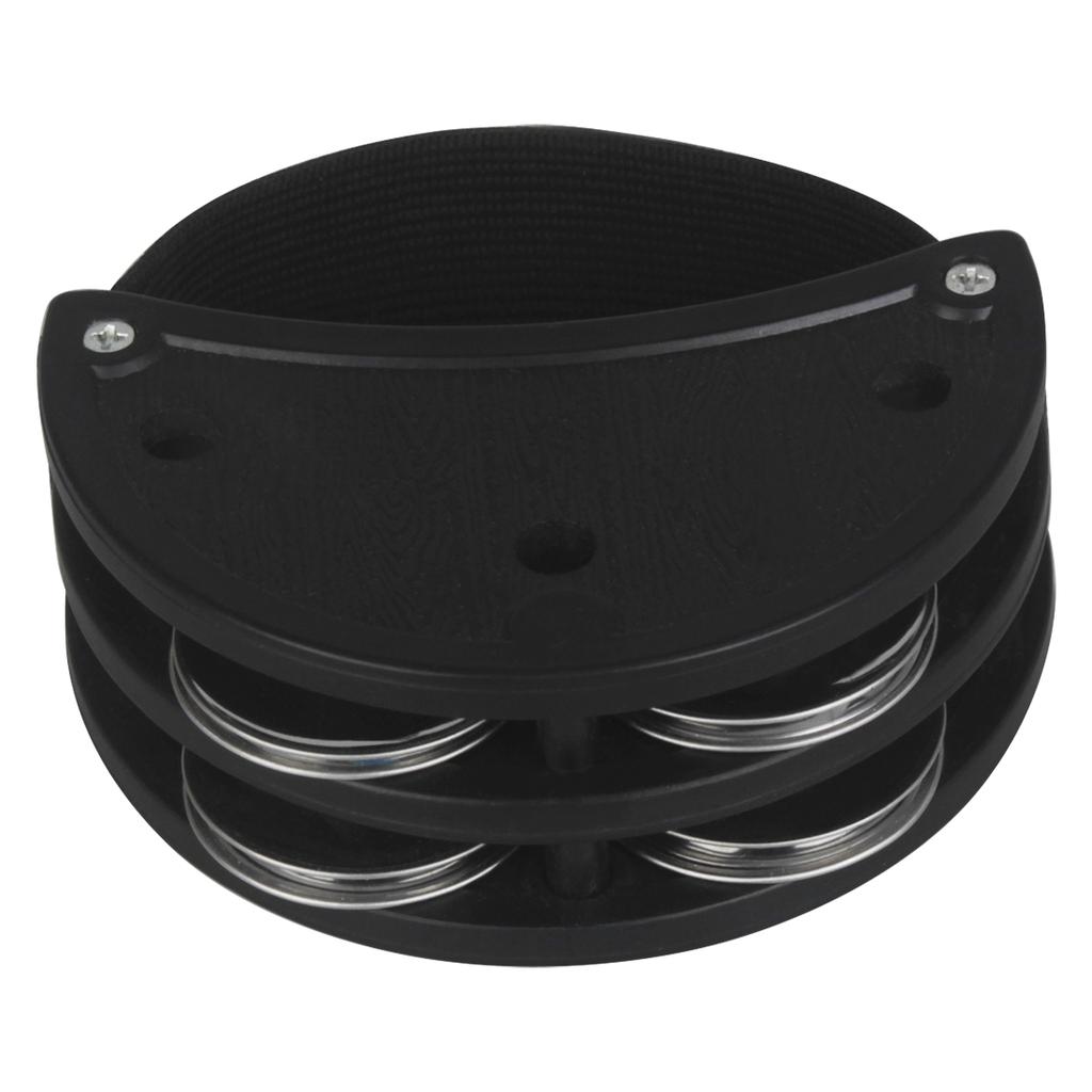 Orff Foot Tambourine Metal Jingle Bell Portable Percussion Instrument Box Drum Companion Musical Toys Double-row Bell Cymbals