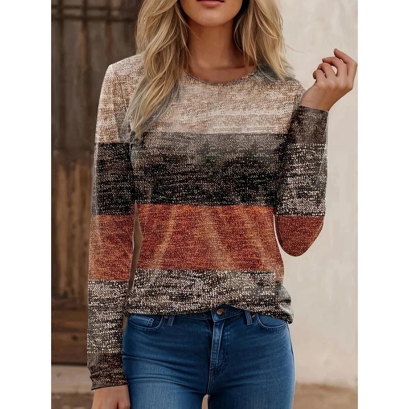 Women's 3D Printed Floral Print T-shirt Fashion Long Sleeve Round Neck Regular Tops Holiday Weekend Spring Autumn