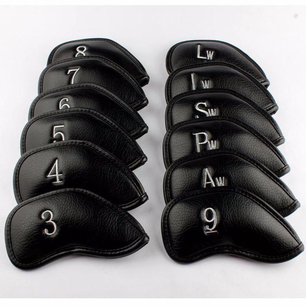Red Black Anti-slip Golf Accessories Golf Club Head Cover Protector Litchi grain PU leather