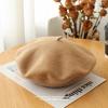 Women's Artistic Retro Wool Beret - Solid Color Autumn/Winter Hat