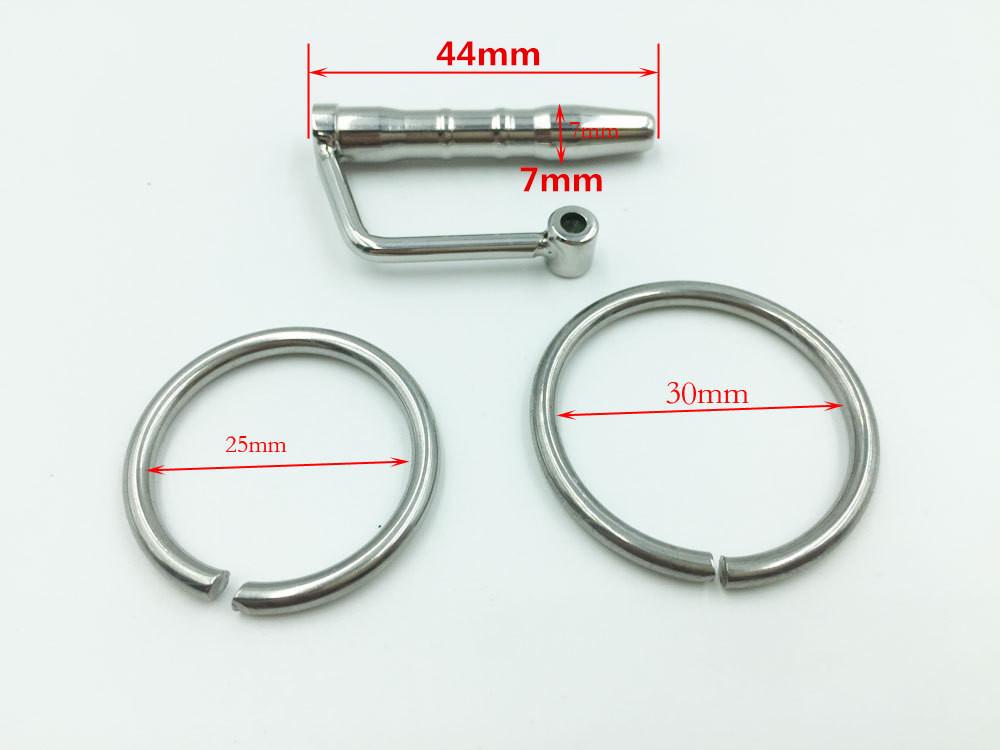 Hollow Metal Urethral Plug with Eye Pull Bead - Adult Stimulation Toy