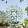 360 Grad Drehbarer Haken 10 Zoll Hängender Windspinner mit Mandala-Blumendesign für Gartendekoration Frühling Sommer Außen Kreatives Geschenk