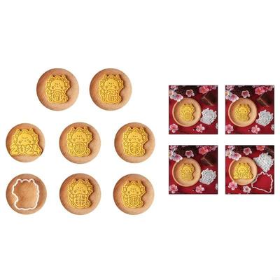 Dragon Themed Plastic Cookie Moulds Chinese New Year Must Have Bakeware Tool X3UC