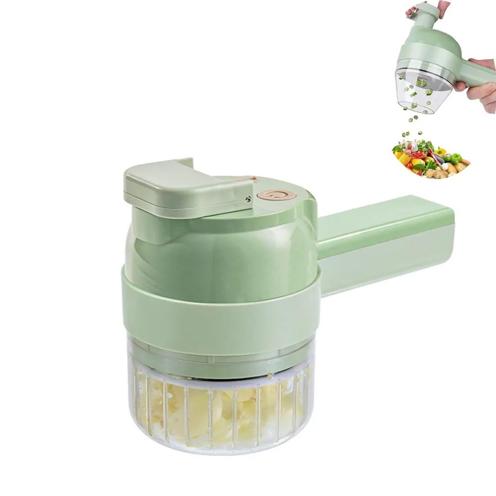 Easy To Clean 4 in1Electric Garlic Mincer Vegetable Cutter Set Cordless Electric Garlic Mincer Food Chopper Handheld Food Slicer