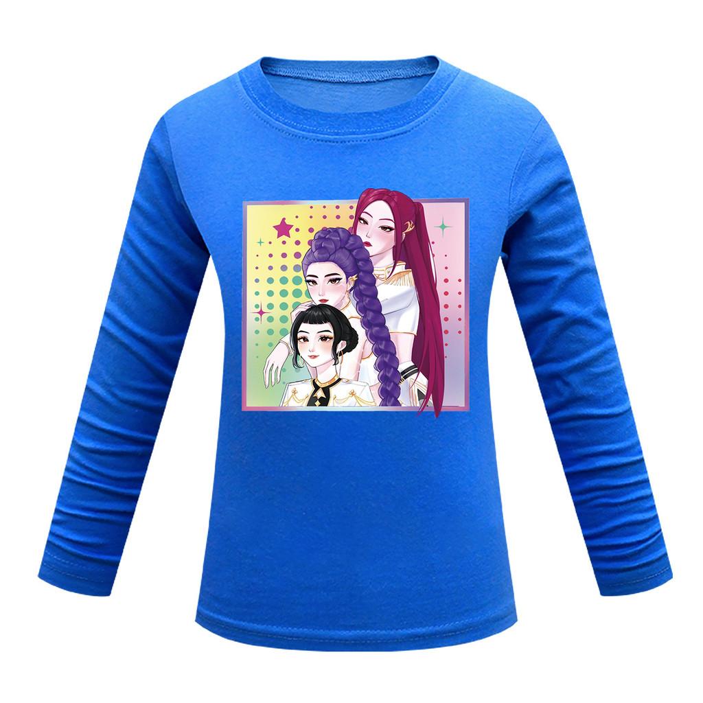Dětské Dívčí Anime Kreslené K-POP Rumi Zoey Mira Potištěné Ležérní Tričko s Dlouhým Rukávem Top