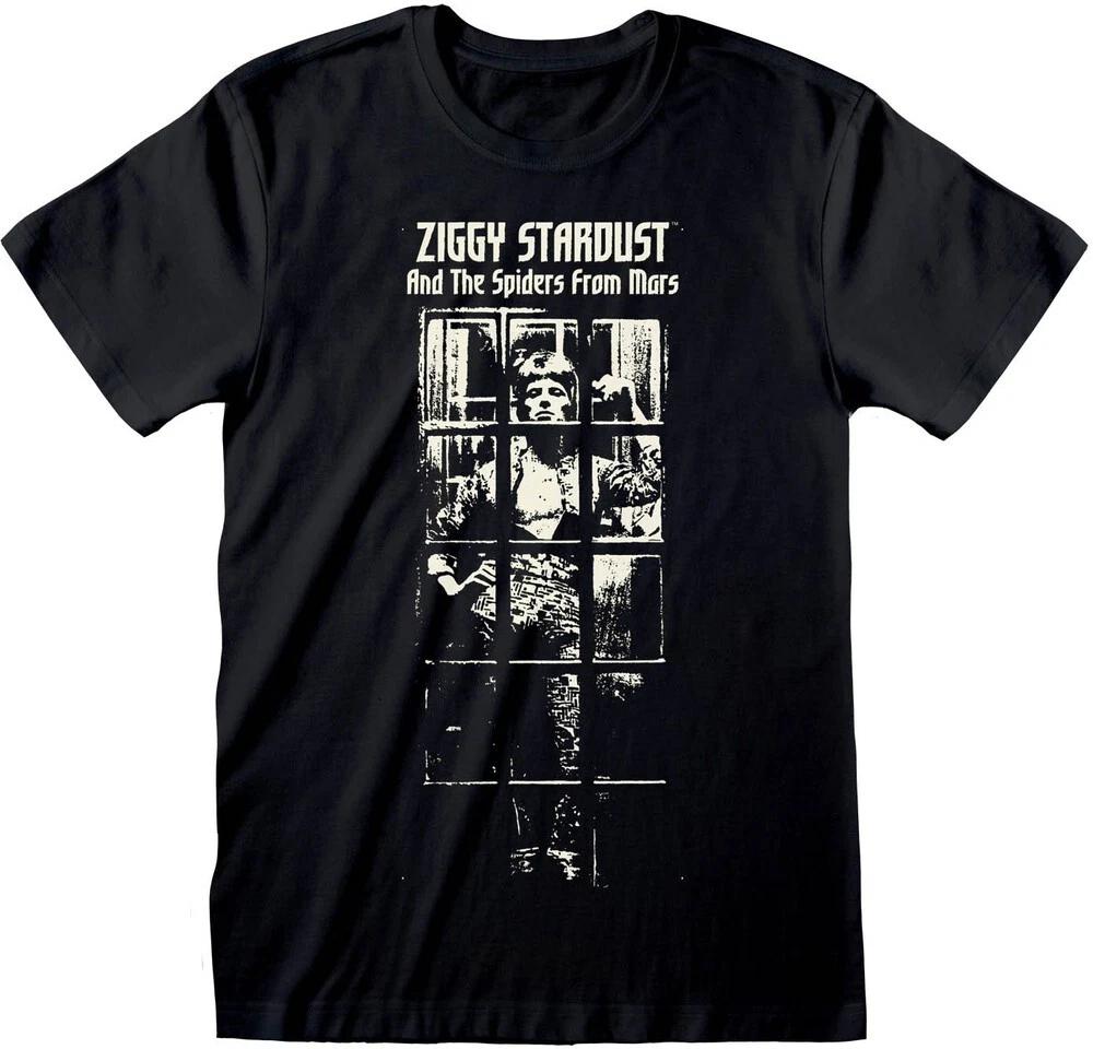 David Bowie Ziggy Stardust Black Tshirt Pure Cotton Casual SpringSummer New Streetwear Shirt graphic t shirts M