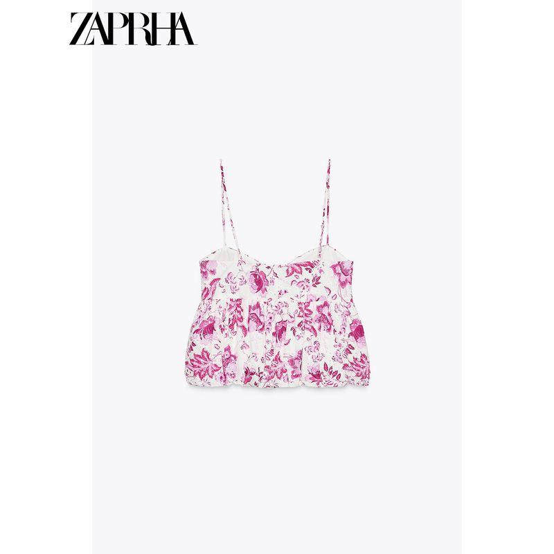Zaprha 2025 New Sexy Sweet Cutout Embroidered Printed V-neck Strap Tops Female Outwear 2157048