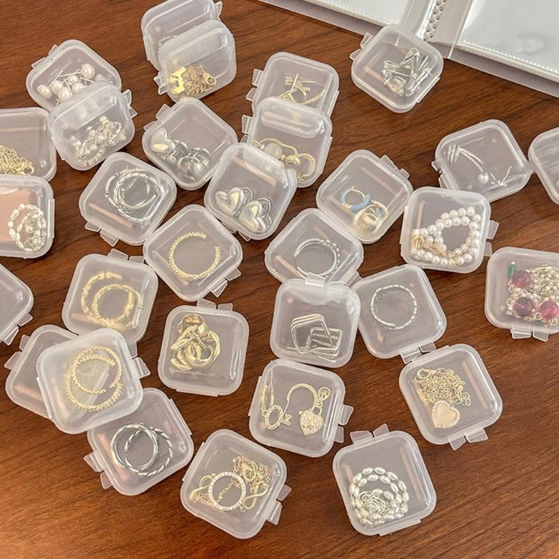 Clear Plastic Mini Square Jewelry Box For Necklaces And Bracelets Lightweight Storage For Daily Use And Gift Packaging