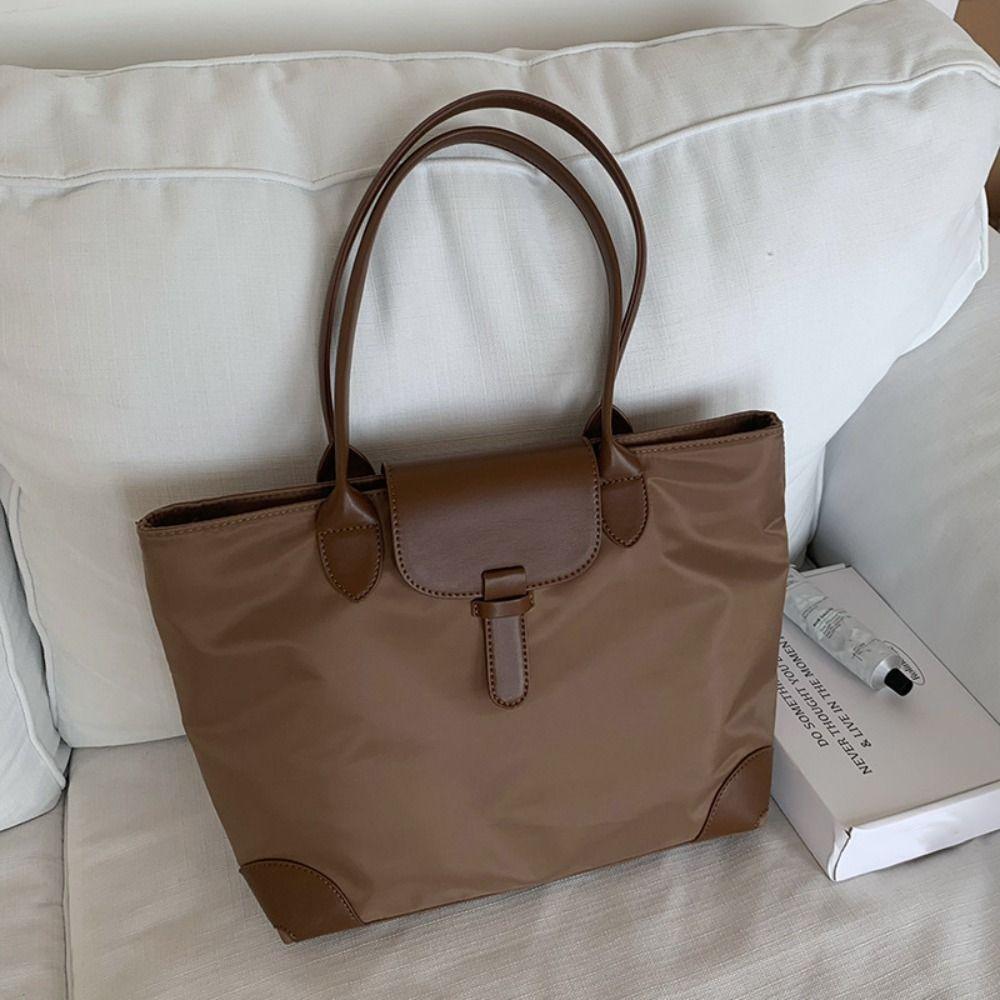 Lightweight Nylon Shoulder Bag Zipper Handbag Portable Nylon Cloth Tote Bag Women