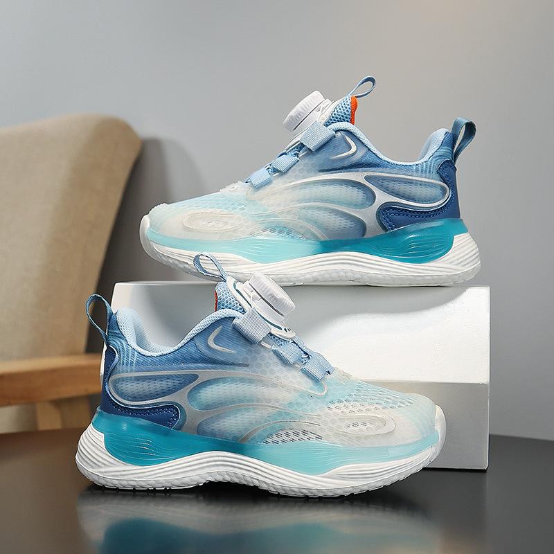 

2025 Новые кроссовки для девочек для баскетбола Сетчатые дышащие Легкие Амортизирующие Детские Волнообразные Кроссовки Вращающаяся Пряжка Кроссовки для мальчиков 39