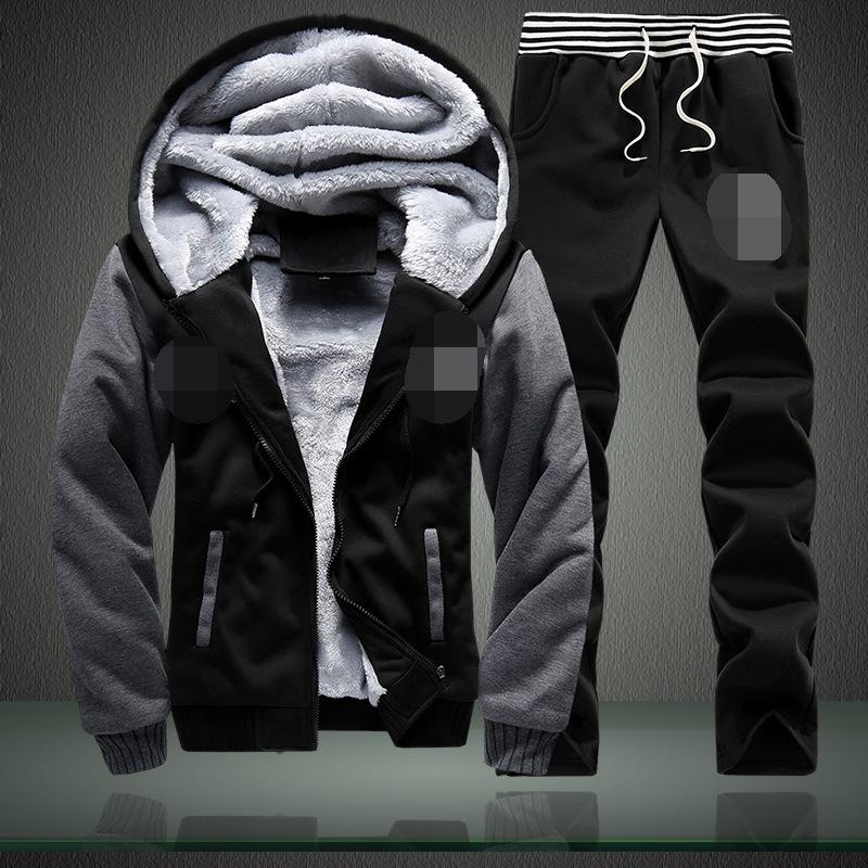 Men s Thickened Velvet Sportswear - Autumn/Winter Casual Outdoor Set XL