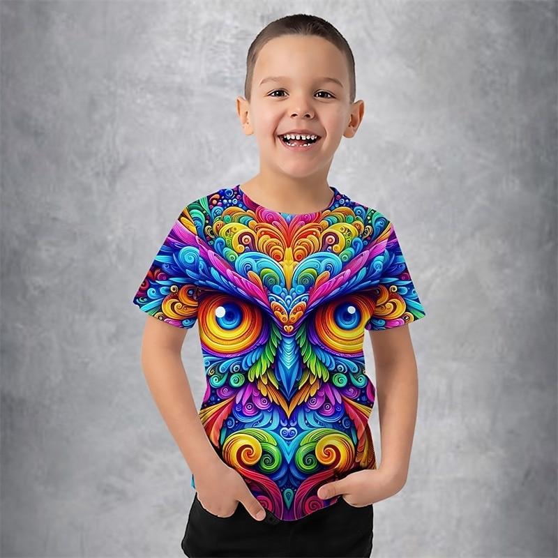 Summer T-Shirt Short Sleeved Energetic Sports Fashion Children Aged 3-12 Outdoor Leisure Daily