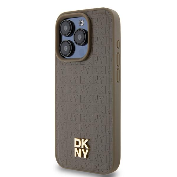 Dkny Dkhmp14Lpshrpsw Iphone 14 Pro6.1 Brązowy/Brown Hardcase Leather Pattern Metal Logo Magsafe