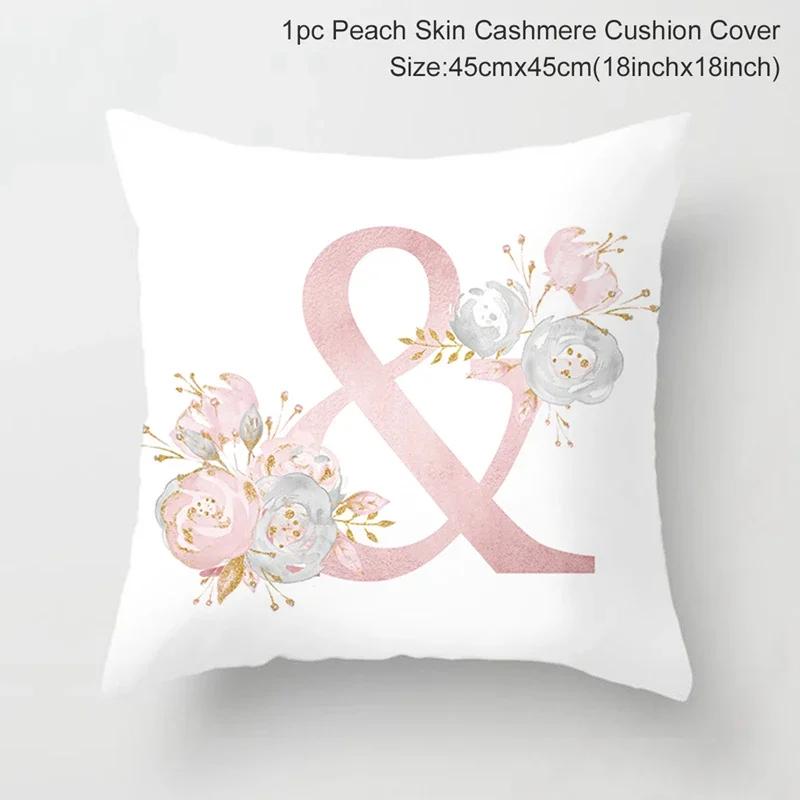 45X45Cm Pink Letter Cushion Pillowcase Decorative Sofa 40X40Cm Pillow Cases Autumn Decoration