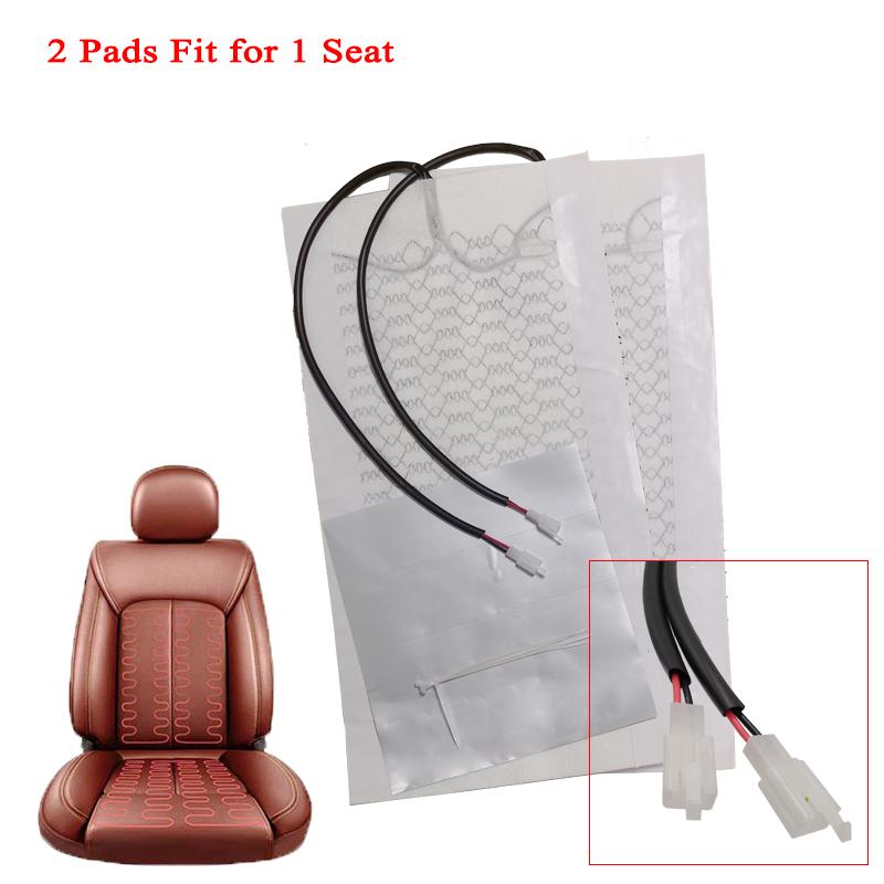 Universal 12V Carbon Fiber Car Seat Heat Pads Winter Warmer Seat Covers Set Fit for Seat Heater