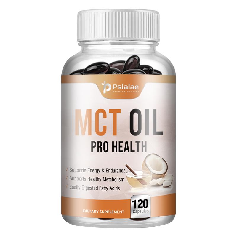 

Pure natural MCT oil capsules, 5704 mg per serving, suitable for both men and women, gluten-free. 120