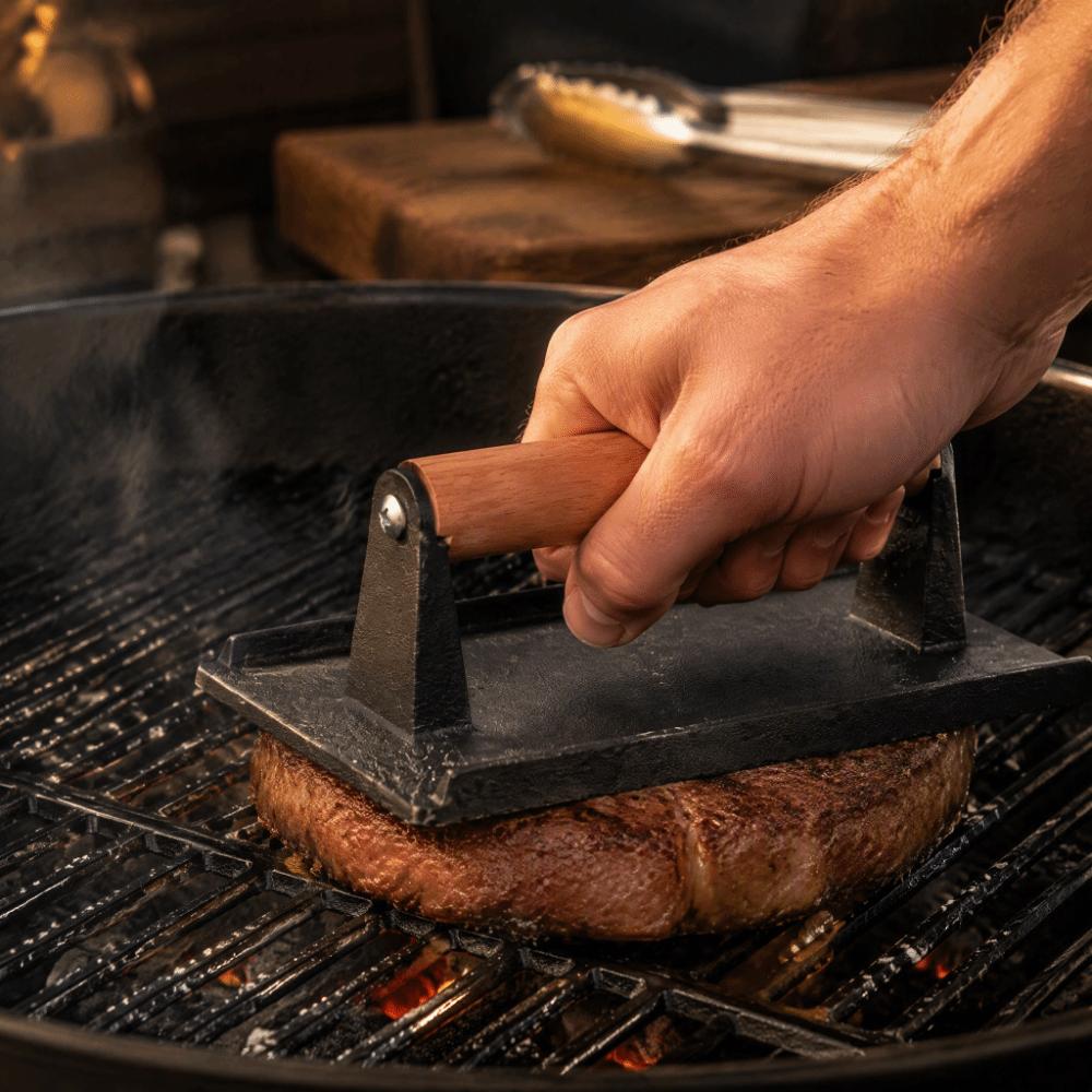 Cast Iron Burger Press Black Bacon Press Practical Cast Iron Grill Press  Griddle Cooking