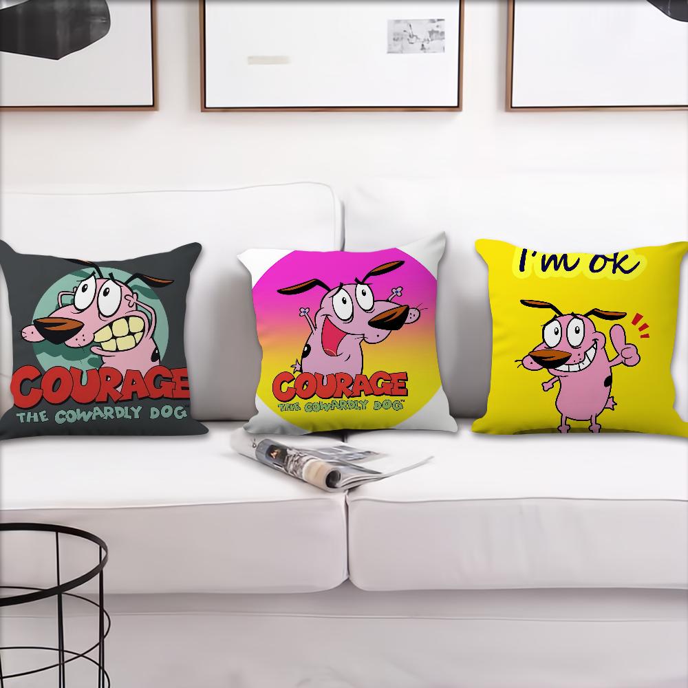 Cartoon C-C-ourage The C-Cowardly Dog cushion cover Pillow Cover Decoration Room Home Sofa living Office Car Nordic Simplicity
