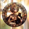 Egyptian Goddess and Pharaoh Acrylic Sun Catcher, Ancient Egyptian Mythological Theme, novelty home decor, Perfect Durable for Bedroom
