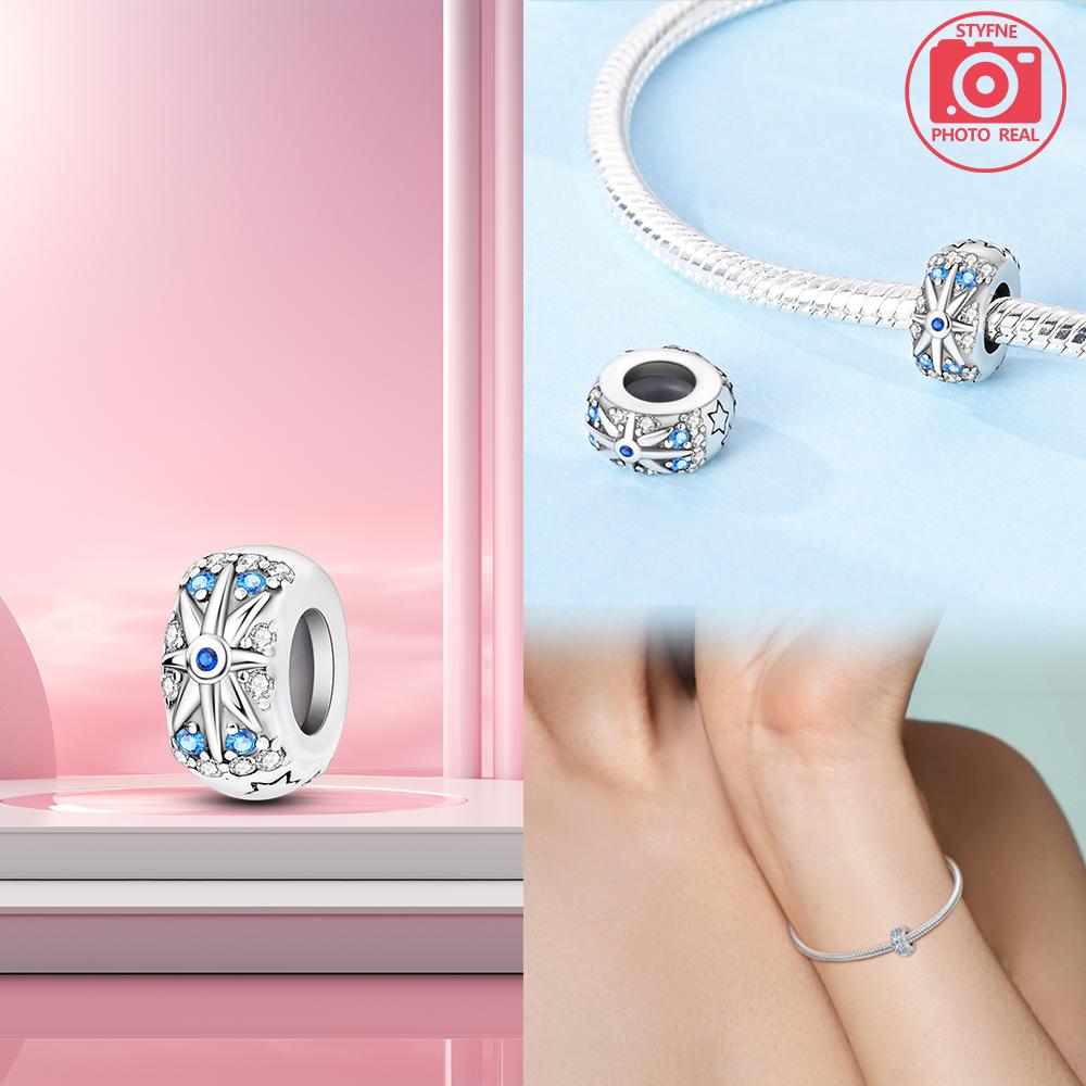 Copper Star Fixed Clip Beads Charm Bracelets For Women Fit Pendant Charms Beads For Fine Jewelry Making Gift