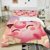 Next Day Shipping P0kem0n Jigglypuff Print Pink Bedding Set 3PC 1 Duvet Cover 2 Pillowcases Adult Kids Bedding Set Comforter Set