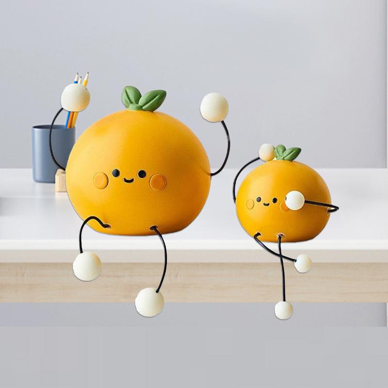 Decorative Statues For Home Decor 2X Long Leg Dolls Fruit Orange Funny Creative Sculpture Art Centerpiece For Garden Outdoor