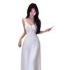Elegant White Spaghetti Strap Backless Summer Dress for Women - Perfect for 2026 Beach Vacation