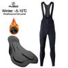 Ykywbike Men's Winter Thermal Fleece Cycling Bib Tights Mountain Bike Ykk Zipper Pro Team Gel Padded Mtb Cycling Long Pants