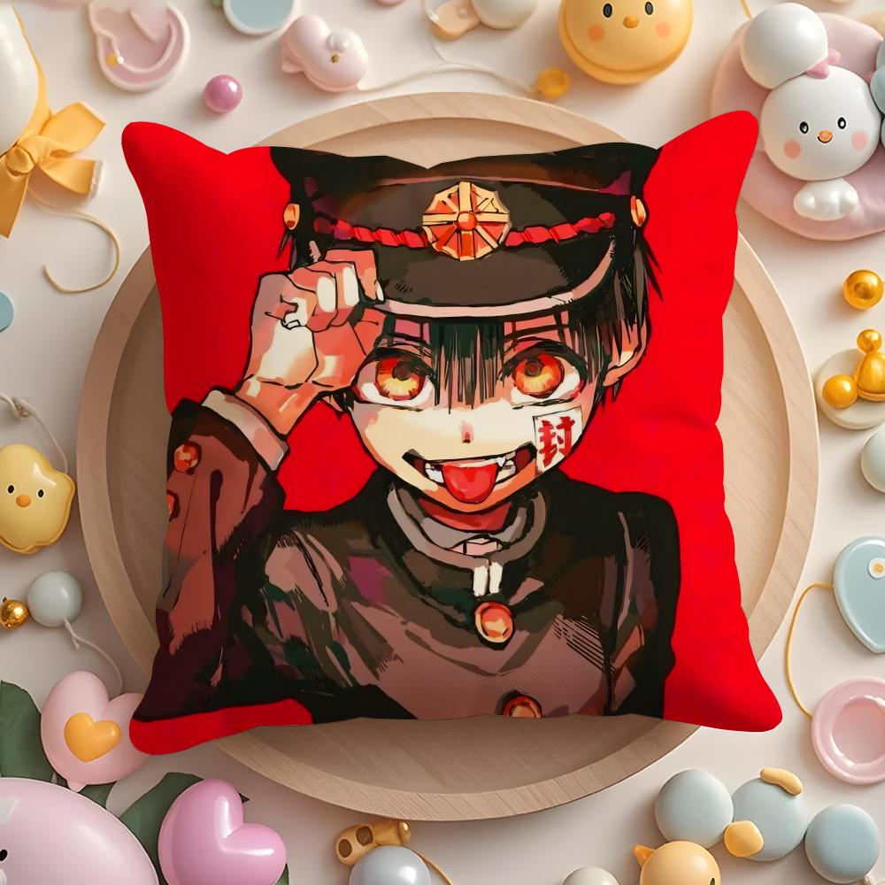 Anime Toilet-Bound Hanako-Kun Cushion Cover Home & Car Multi-Scene Pillow Cover - Reversible, Soft & Durable For Daily Use