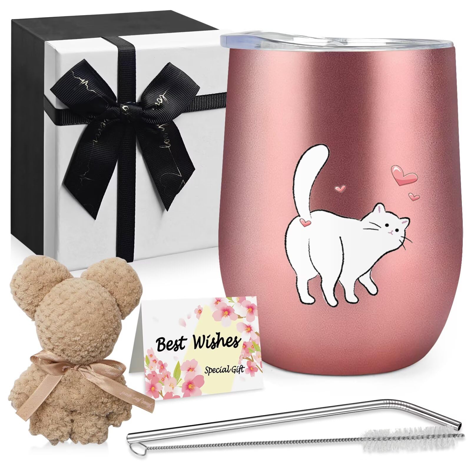 

Cute cat tumbler, a popular gift for women, men, mothers, sisters, wives, and female friends. Keeps drinks hot or cold. Stylish and practical, this