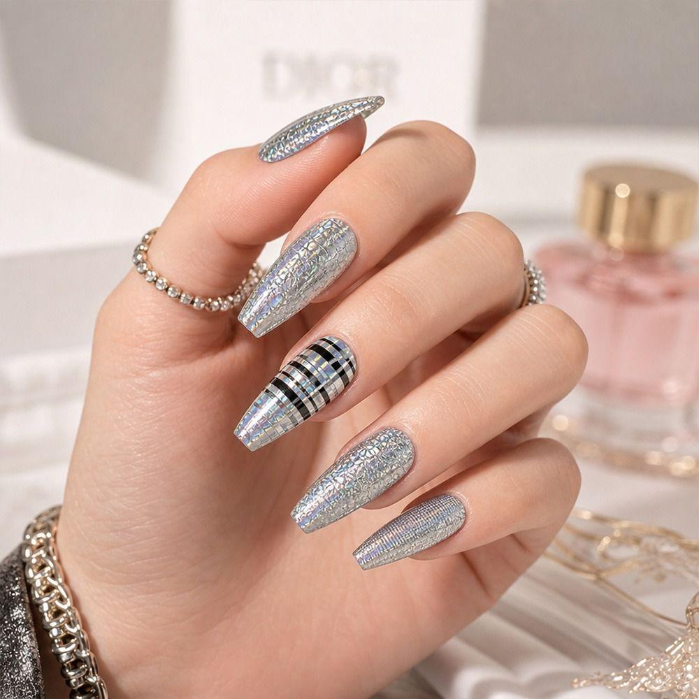 Leopard Print Nail Stickers Lace Design Nail Art Stickers Fashion Manicure Decals  Nail Decoration