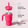 Color Blocking 14Oz Straw Car Cup, Children'S Student Insulated Cup, Stainless Steel Water Cup Handle, The Best Gift For Car Cup