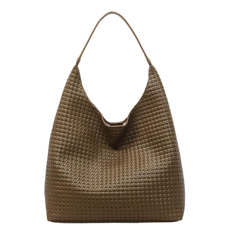 

2025 Fall/Winter New High-End Tote Bag Women s Korean Commuter Versatile Shoulder Bag Retro Armpit Bag зелений