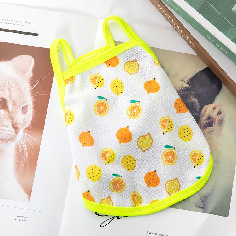 Sweet Print Sphynx Cat Clothes Summer Pet Vest for Cats Gotas Katten Kedi Shirts Puppy mascotas Clothing Outfit ubranie dla kota