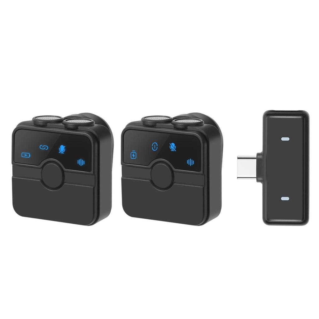 USB-C Wireless Lavalier Microphone with Noise Cancellation, for iPhone 15+/Android/PC/Camera, Vlogging, Live Streaming, Interview