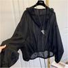 Women's Summer Lightweight Ice Silk UV Protection Shirt Loose-Fit Slimming Thin-Weave Sun Protection Top Hooded Outerwear