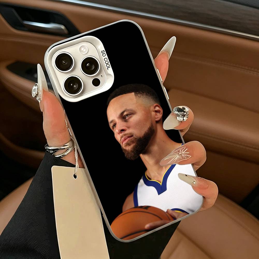 30 Custodia per Telefono Stephen- C-Curry per iPhone 17,16,15,14,13,12,11 Plus,Pro Max,XS,custodia per telefono bianco argento