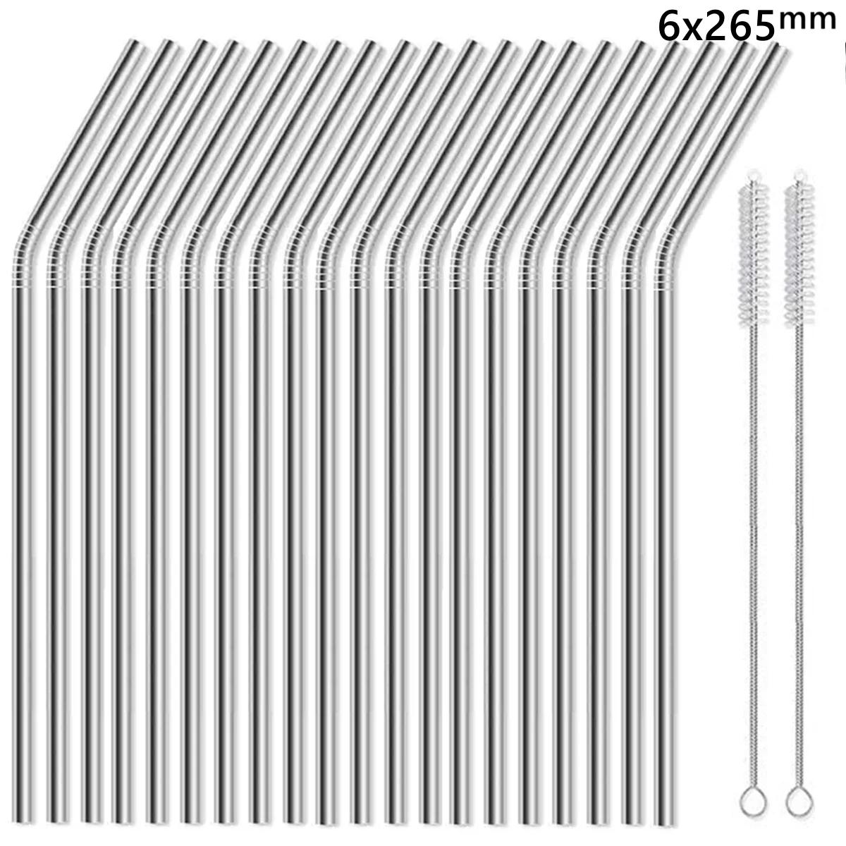 

20 шт. в упаковке длиной 265 см, металлические трубочки радужной расцветки, многоразовые, из нержавеющей стали 304, для стаканов объемом 30 унций и 20 унций, барный аксессуар