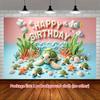 2D "Happy Birthday" Ocean Turtle Tapestry, Underwater Party Background