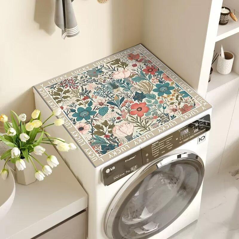 Prachotěsná 3D květinová křemelinová rohožka Vodotěsná a absorpční Protiskluzová podložka pro pračku nebo noční stolek