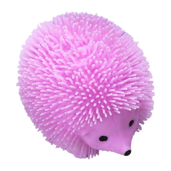 

Luminous Fuzz Hedgehog Toy Stress Relief LED Light-up Hedgehog Squeeze Toy Anti-Anxiety Fuzzy Ball Sensory Toy Party Favors B фиолетовый