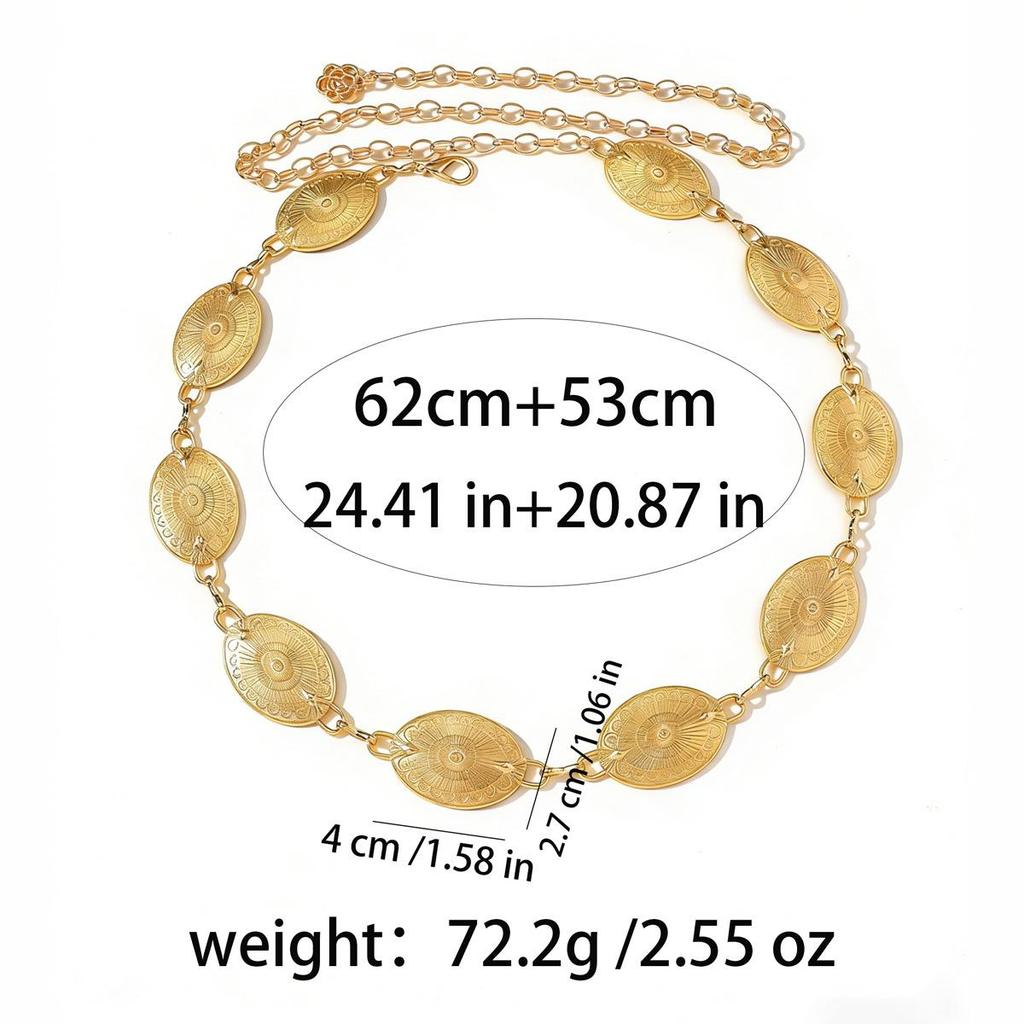 Bohemian Retro Metal Waist Chain for Women - Ethnic Style Body Jewelry