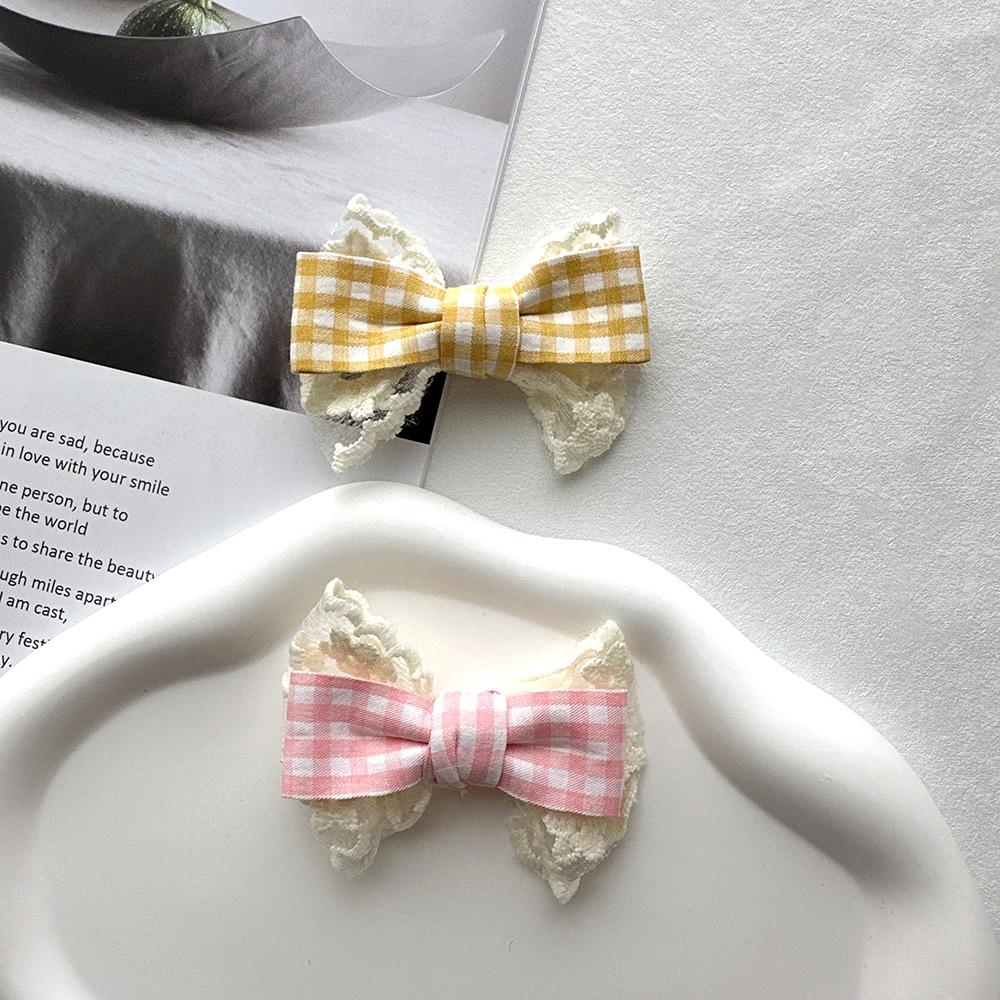 Girls Bowknot Lace Headwear Solid Color Hair Accessories Lovely Headwear Hairpins Advanced  Princess Headdress Barrettes